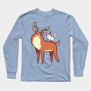 Reindeer and Kitten Long Sleeve T-Shirt